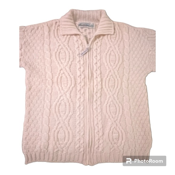 Never Worn Aran Crafts Merino Wool Sweater - Subtle Beauty in Beige/Ivory - Picture 11 of 16